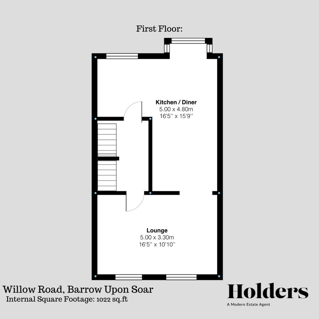 First Floor Floorplan for Willow Road, Barrow Upon Soar, Loughborough