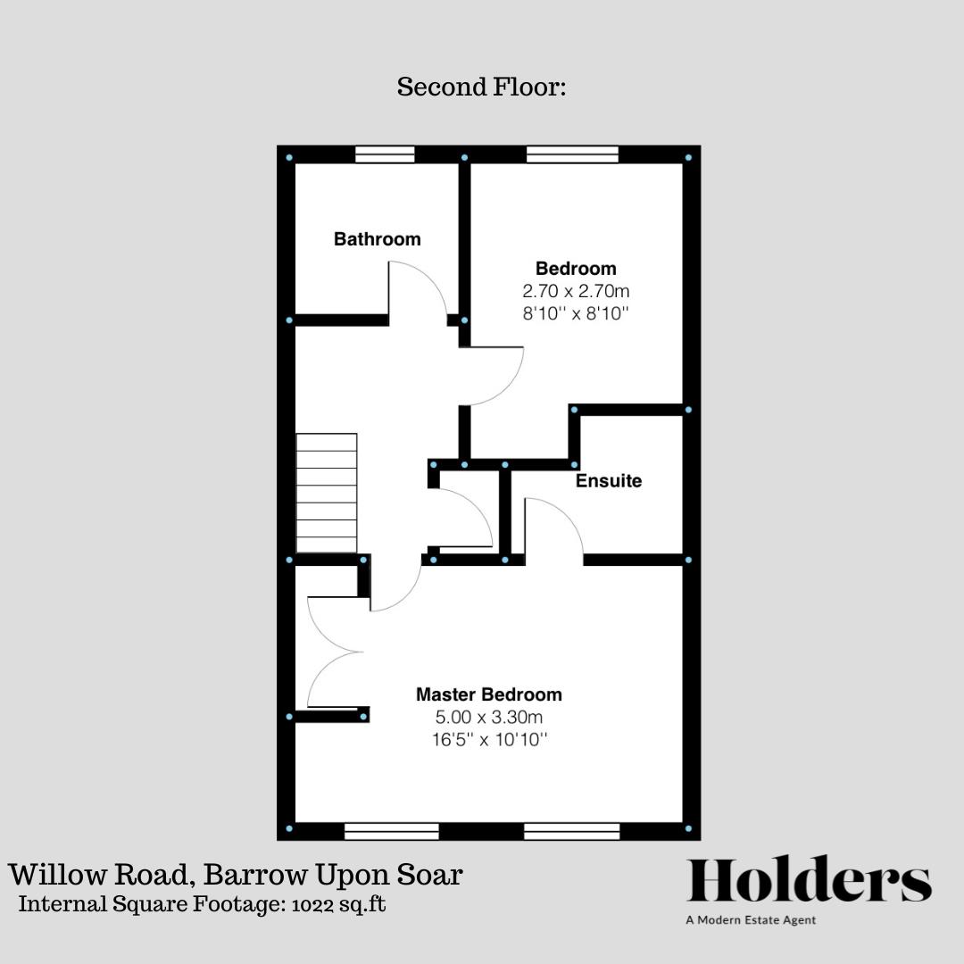 Second Floor Floorplan for Willow Road, Barrow Upon Soar, Loughborough
