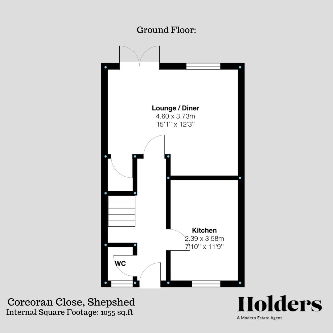 Ground Floor Floorplan for Corcoran Close, Shepshed, Loughborough