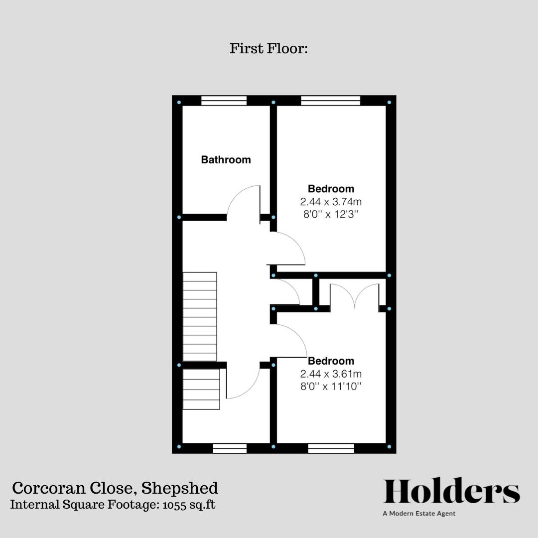 First Floor Floorplan for Corcoran Close, Shepshed, Loughborough