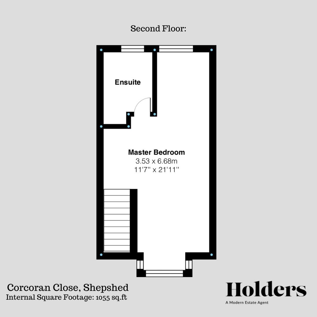 Second Floor Floorplan for Corcoran Close, Shepshed, Loughborough