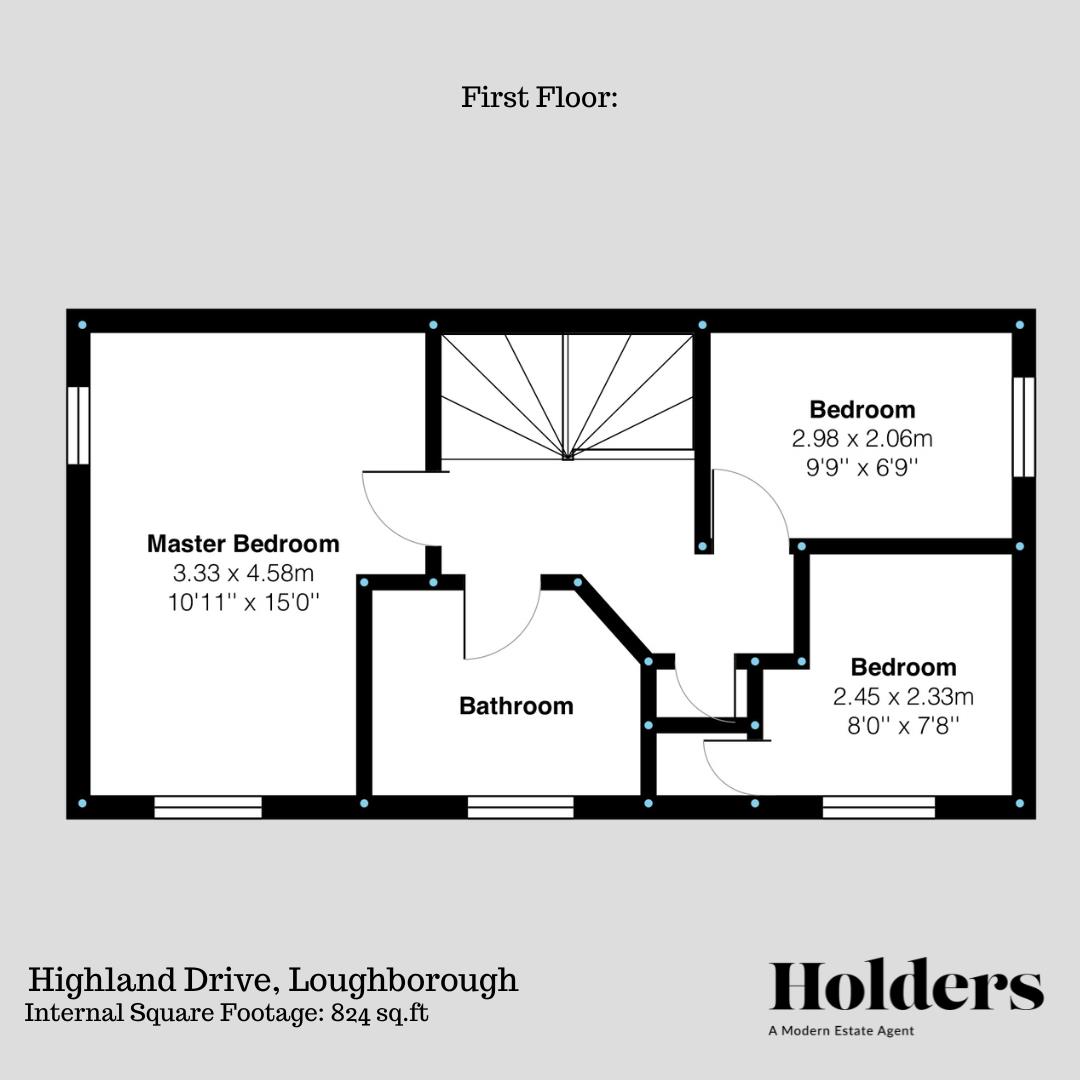 First Floor Floorplan for Highland Drive, Loughborough