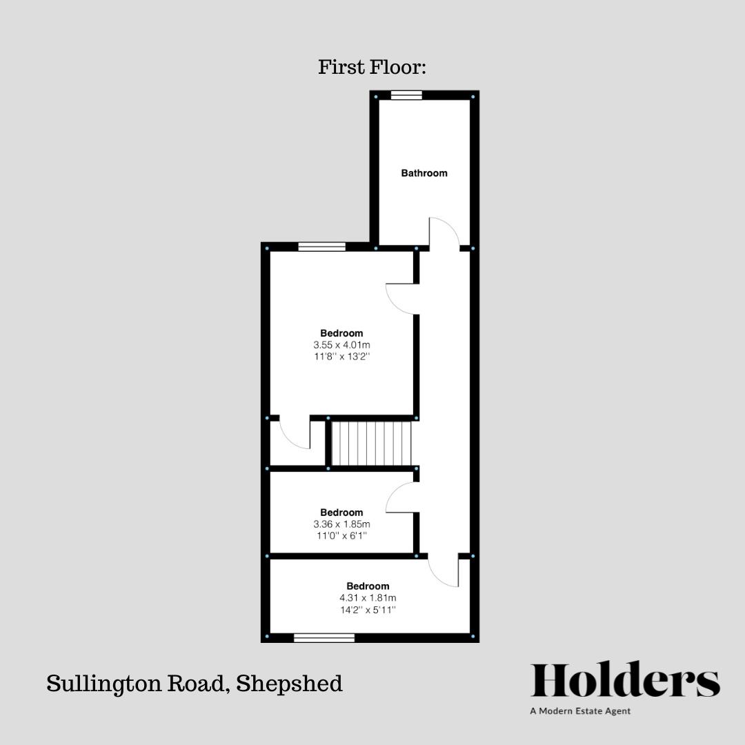 First Floor Floorplan for Sullington Road, Shepshed, Loughborough