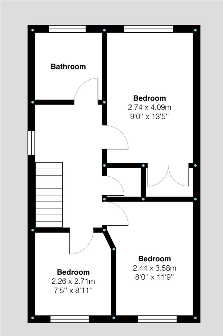 First Floor Floorplan for Orchard Close, Shepshed, Loughborough