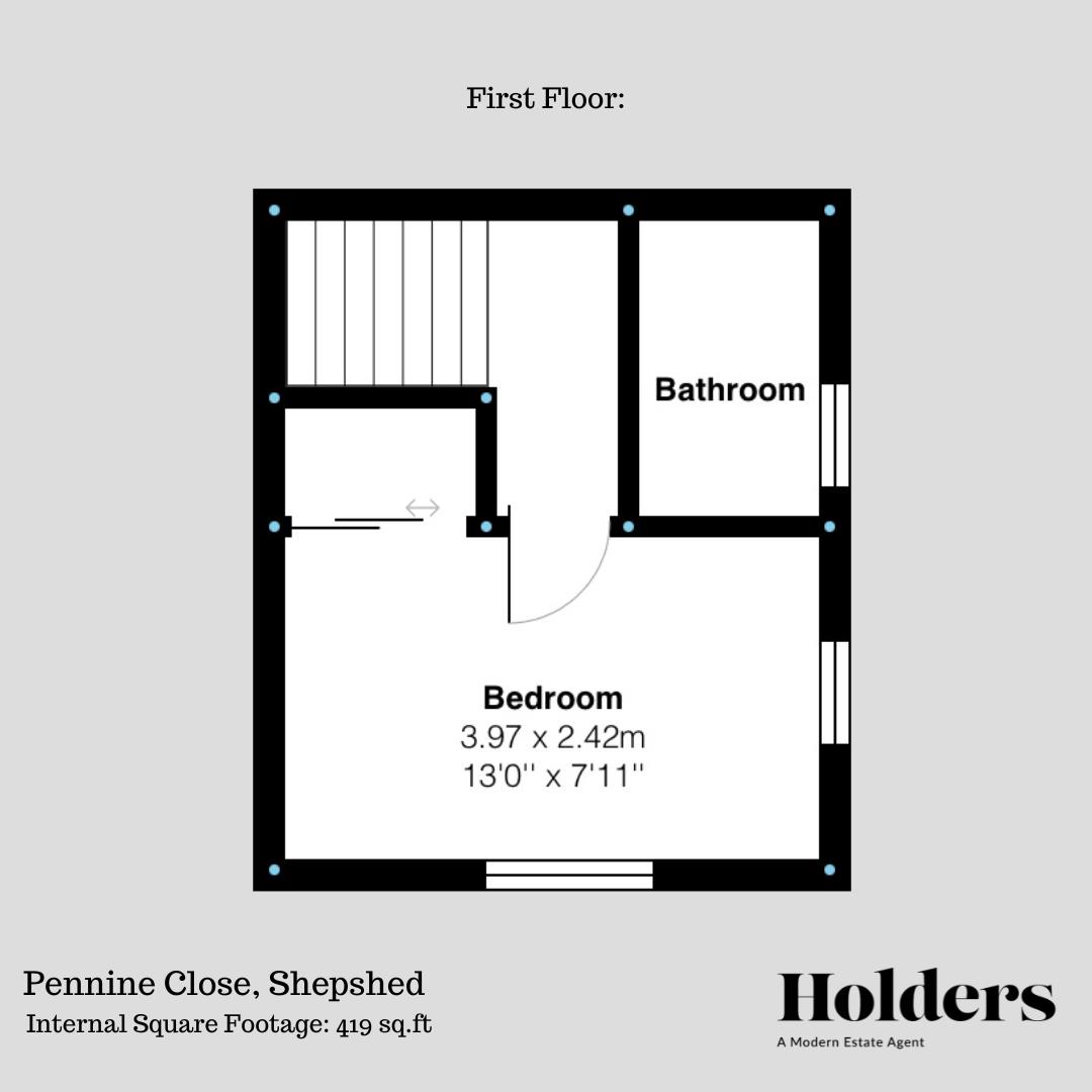 First Floor Floorplan for Pennine Close, Shepshed, Loughborough
