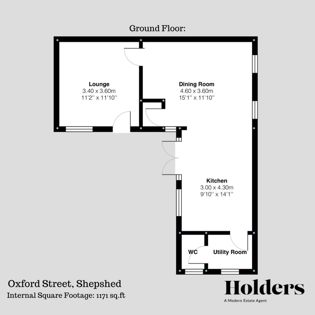 Ground Floor Floorplan for Oxford Street, Shepshed, Loughborough