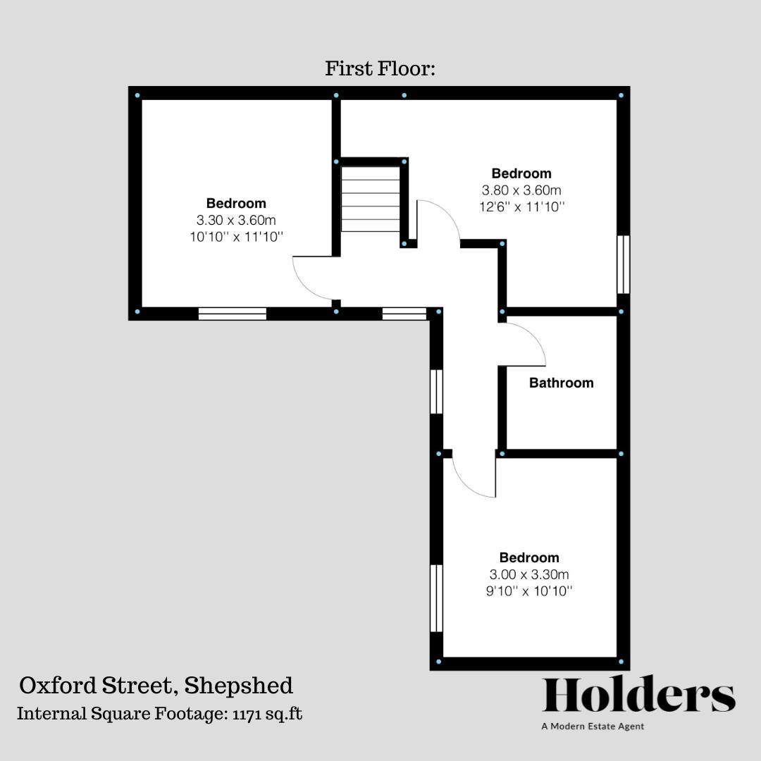 First Floor Floorplan for Oxford Street, Shepshed, Loughborough