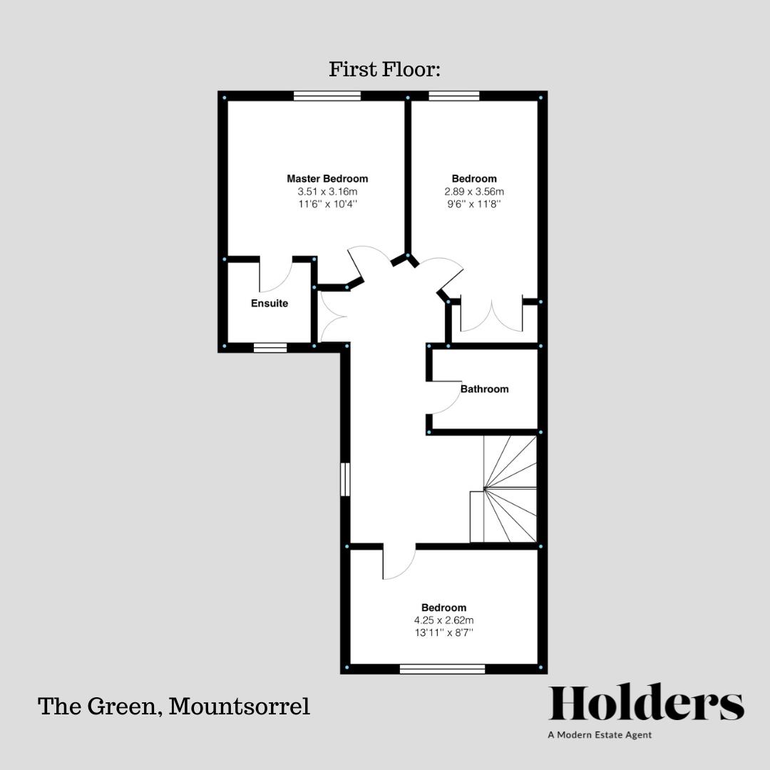 First Floor Floorplan for The Green, Mountsorrel, Loughborough