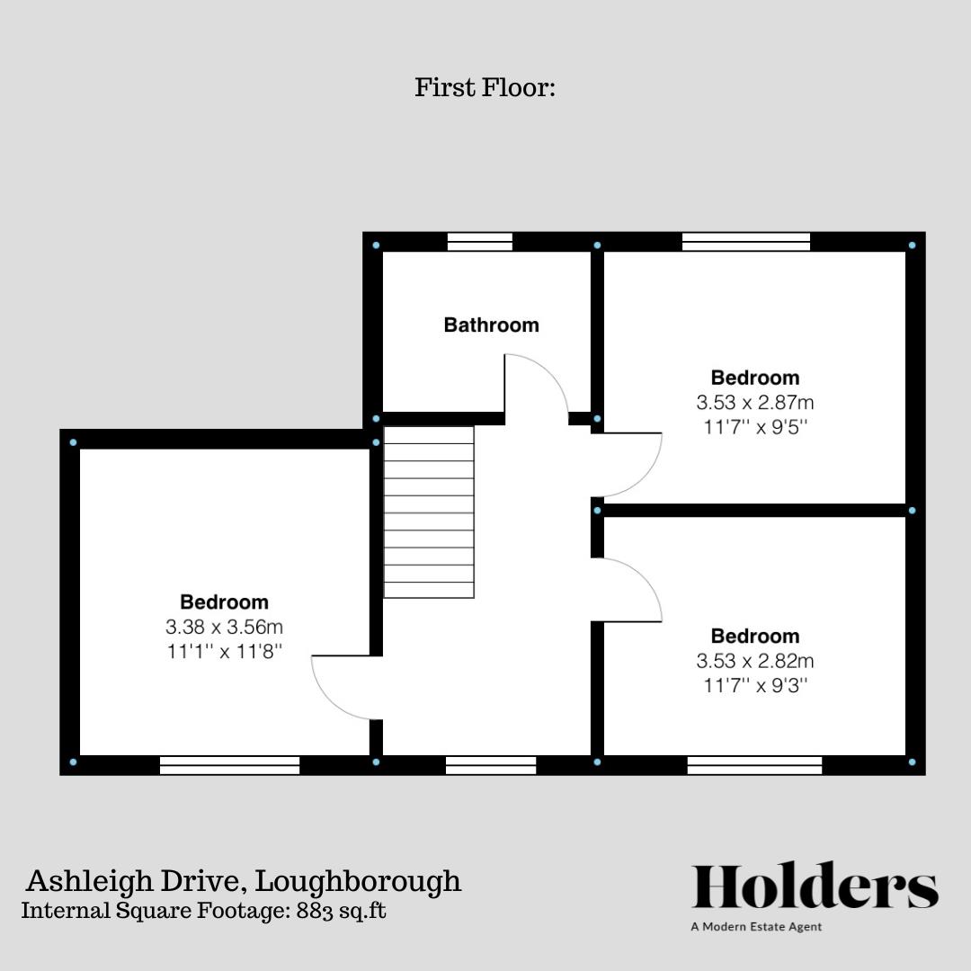 First Floor Floorplan for Ashleigh Drive, Loughborough