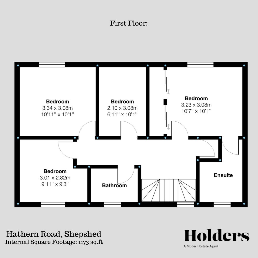 First Floor Floorplan for Hathern Road, Shepshed, Loughborough
