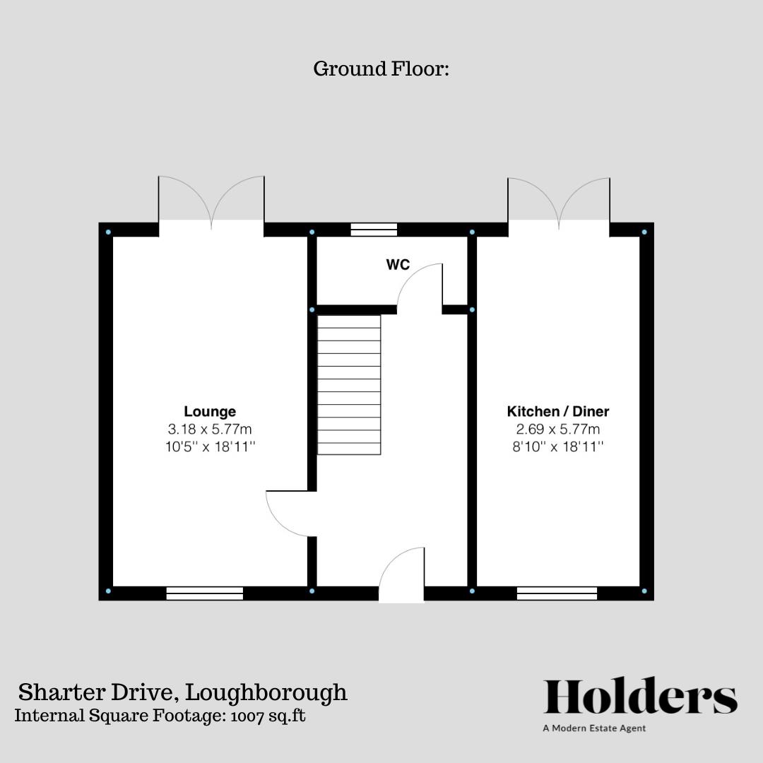 Ground Floor Floorplan for Sharter Drive, Loughborough