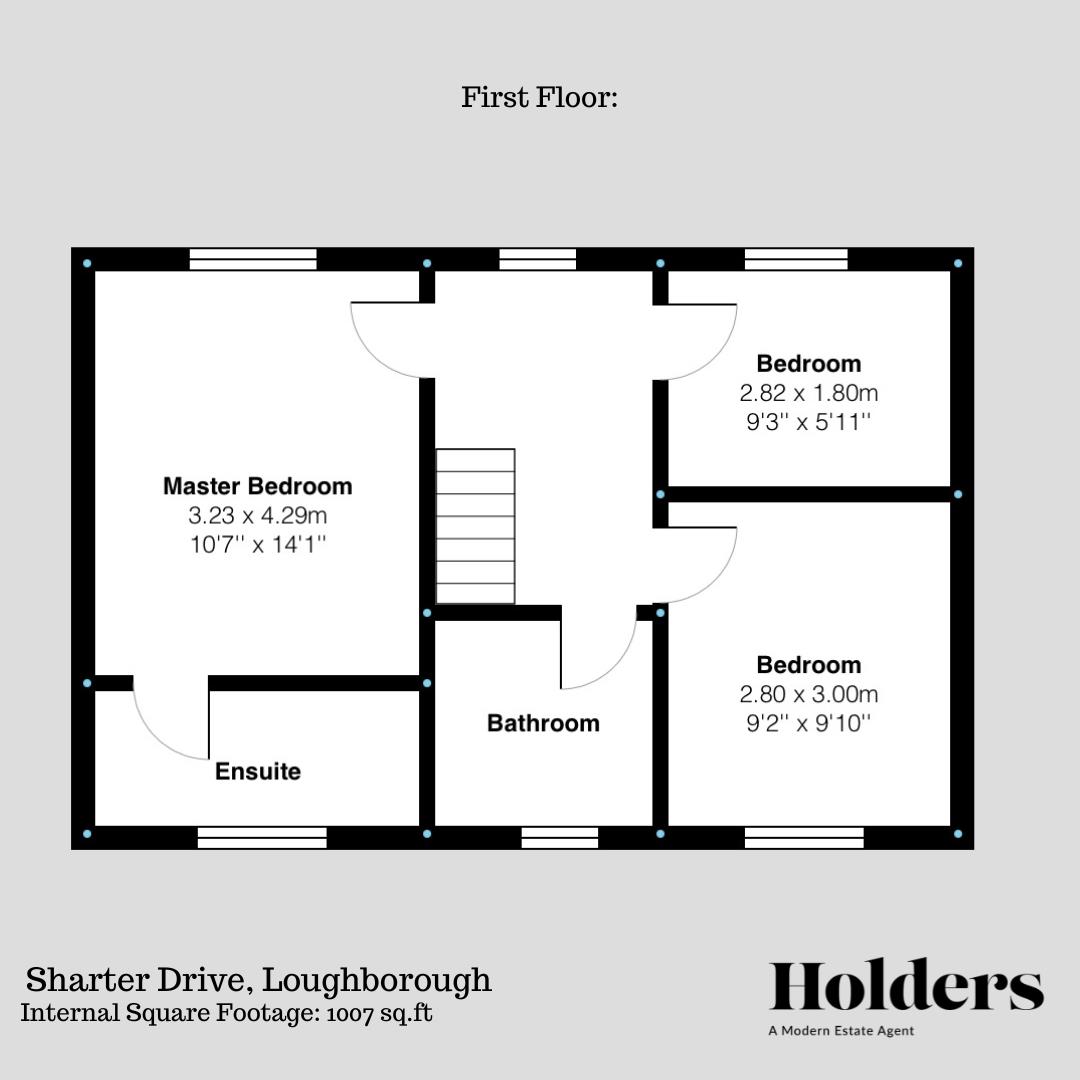 First Floor Floorplan for Sharter Drive, Loughborough