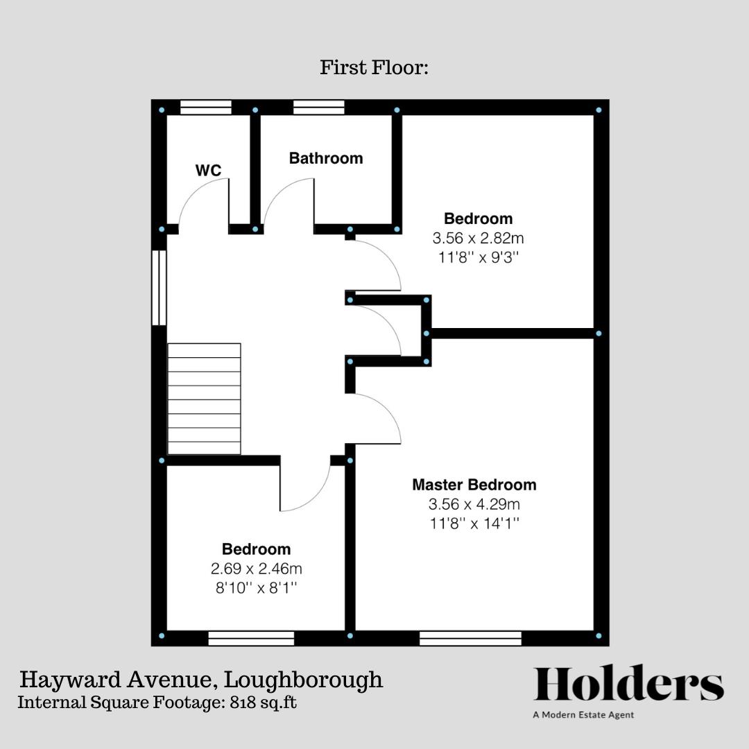 First Floor Floorplan for Hayward Avenue, Loughborough