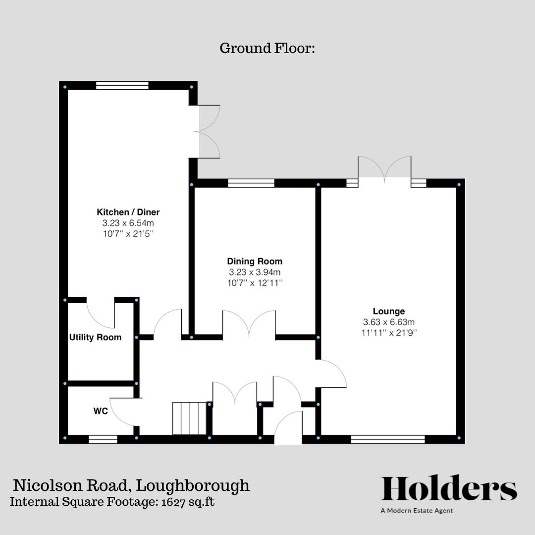 Ground Floor Floorplan for Nicolson Road, Loughborough
