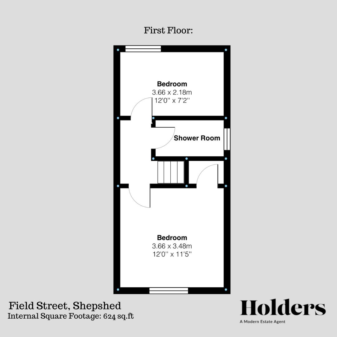 First Floor Floorplan for Field Street, Shepshed, Loughborough
