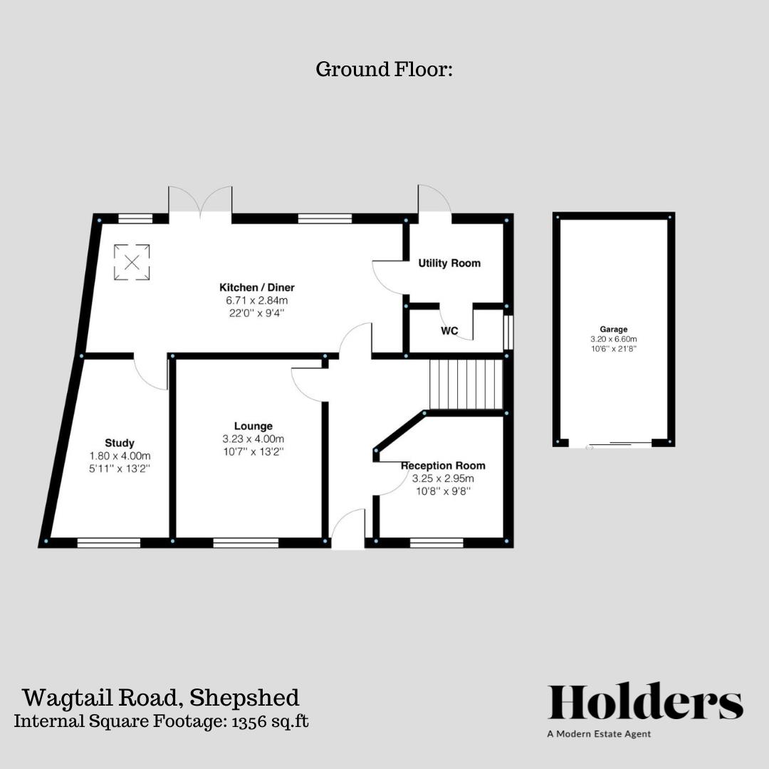 Ground Floor Floorplan for Wagtail Road, Shepshed, Loughborough