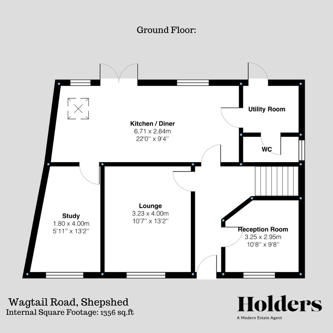 Ground Floor Floorplan for Wagtail Road, Shepshed, Loughborough