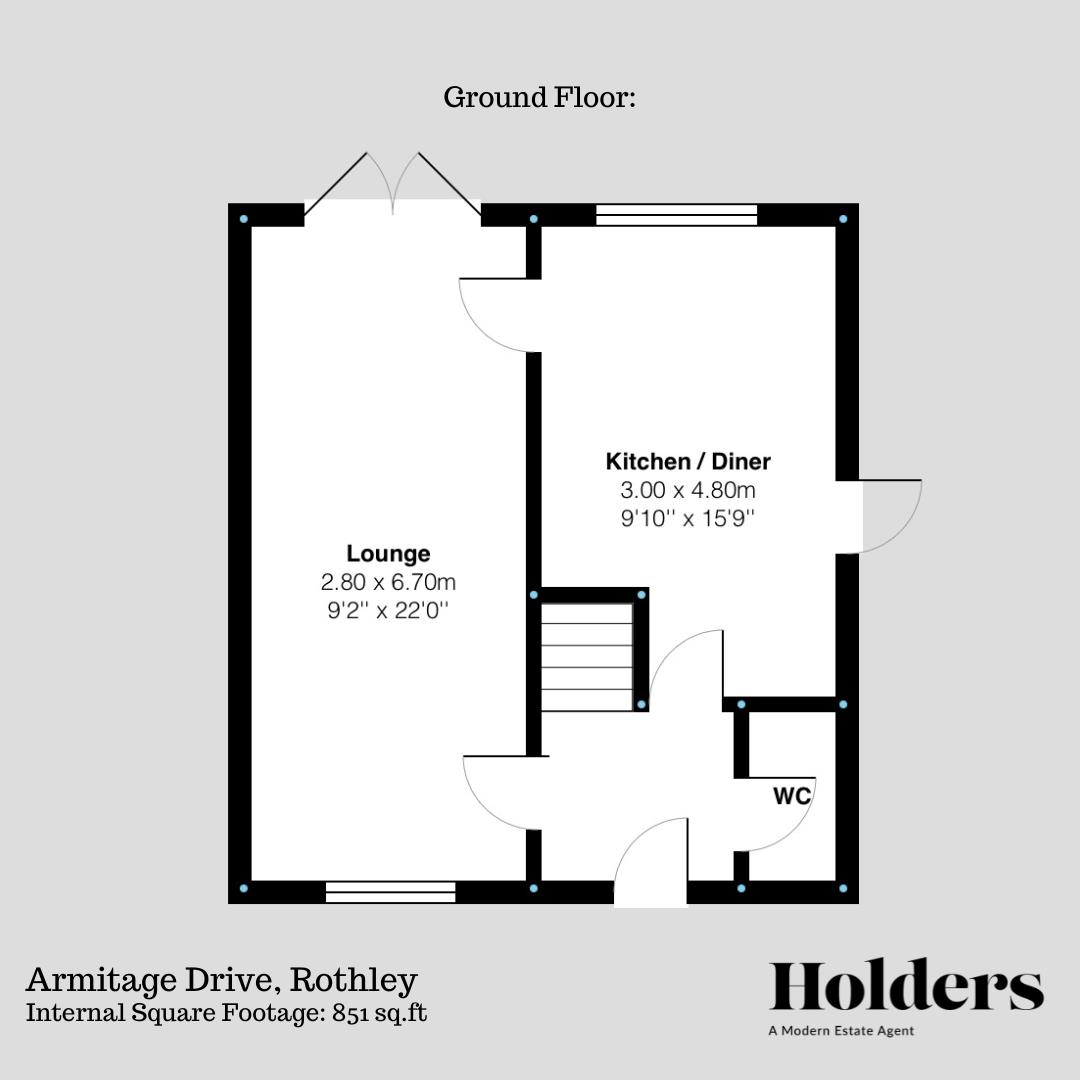 Ground Floor Floorplan for Armitage Drive, Rothley, Leicester