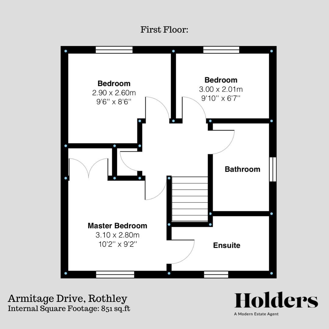 First Floor Floorplan for Armitage Drive, Rothley, Leicester
