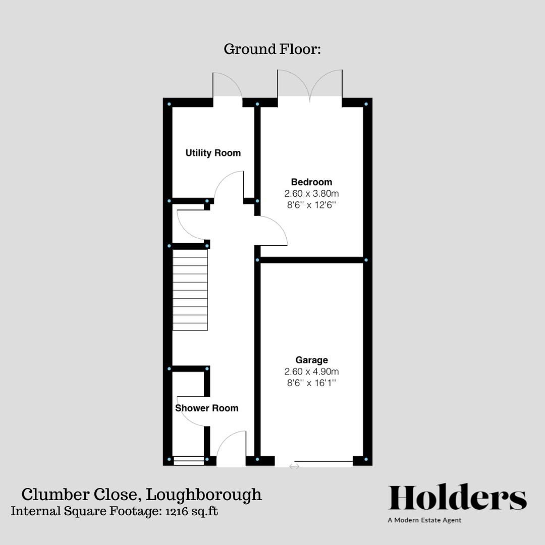 Ground Floor Floorplan for Clumber Close, Loughborough
