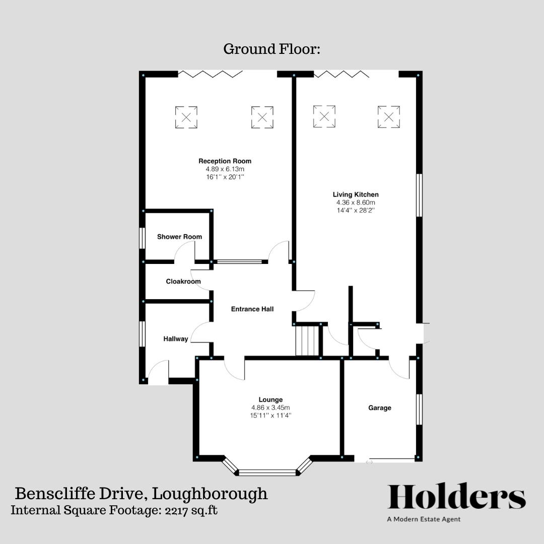 Ground Floor Floorplan for Benscliffe Drive, Loughborough