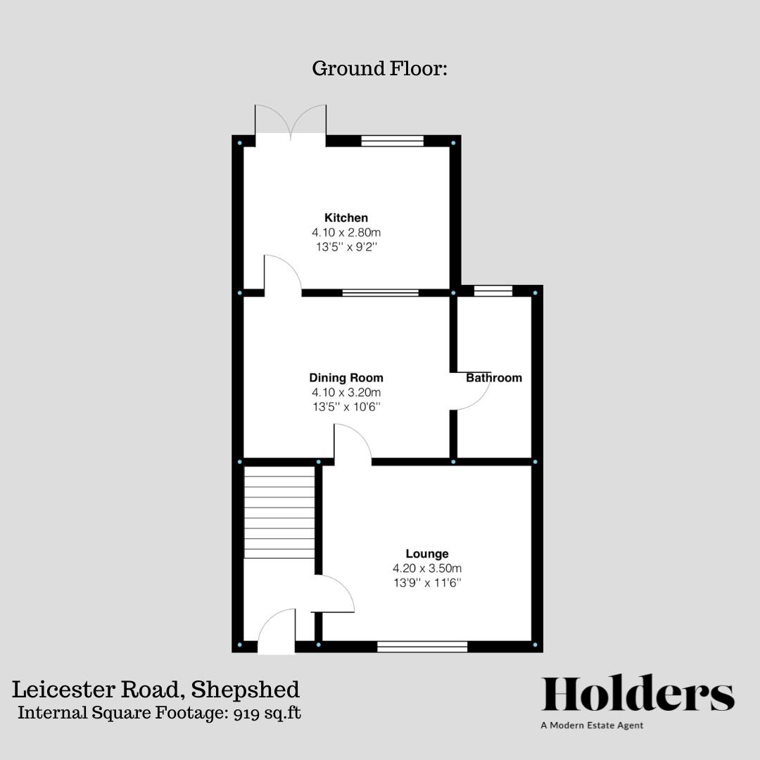 Ground Floor Floorplan for Leicester Road, Shepshed, Loughborough