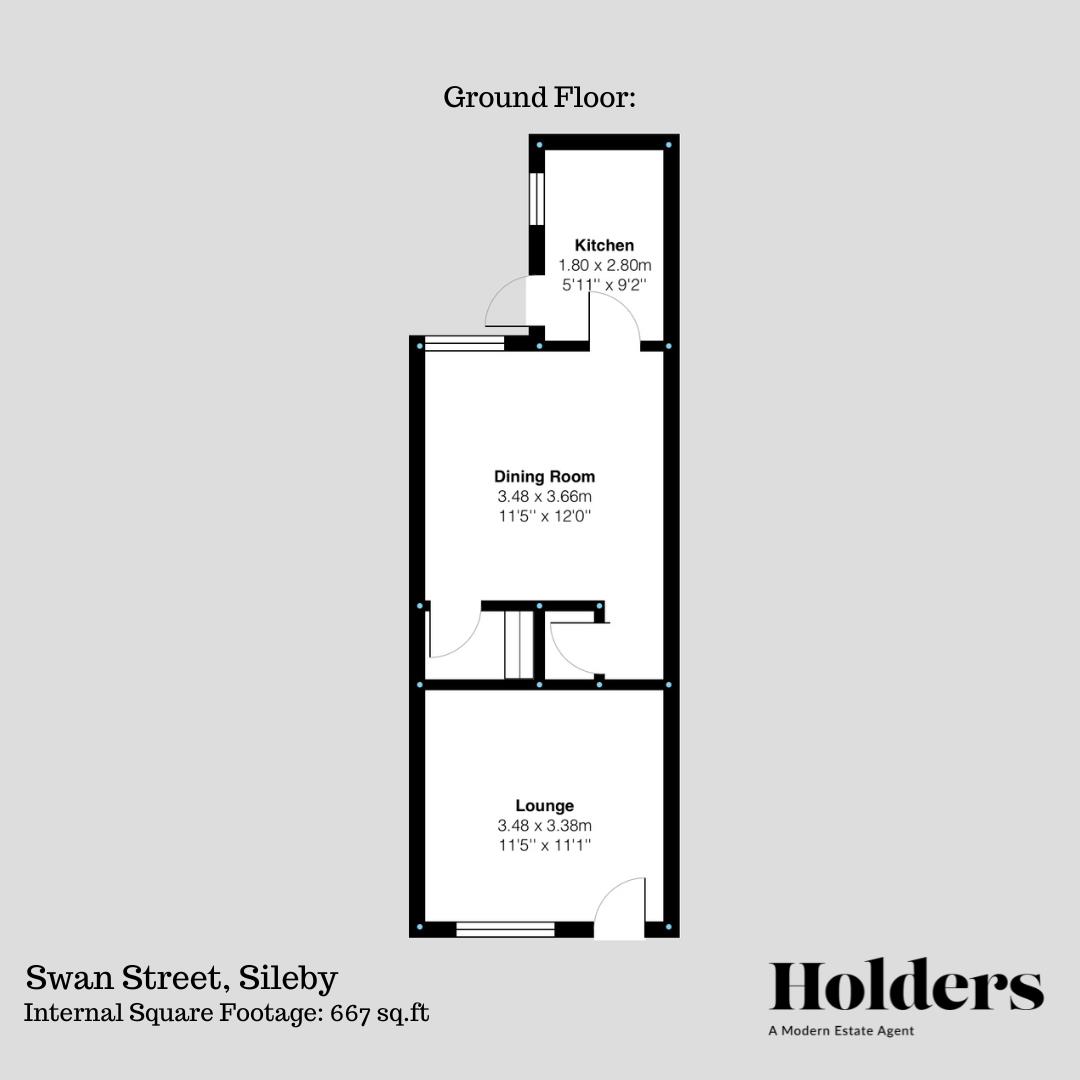 Ground Floor Floorplan for Swan Street, Sileby, Loughborough