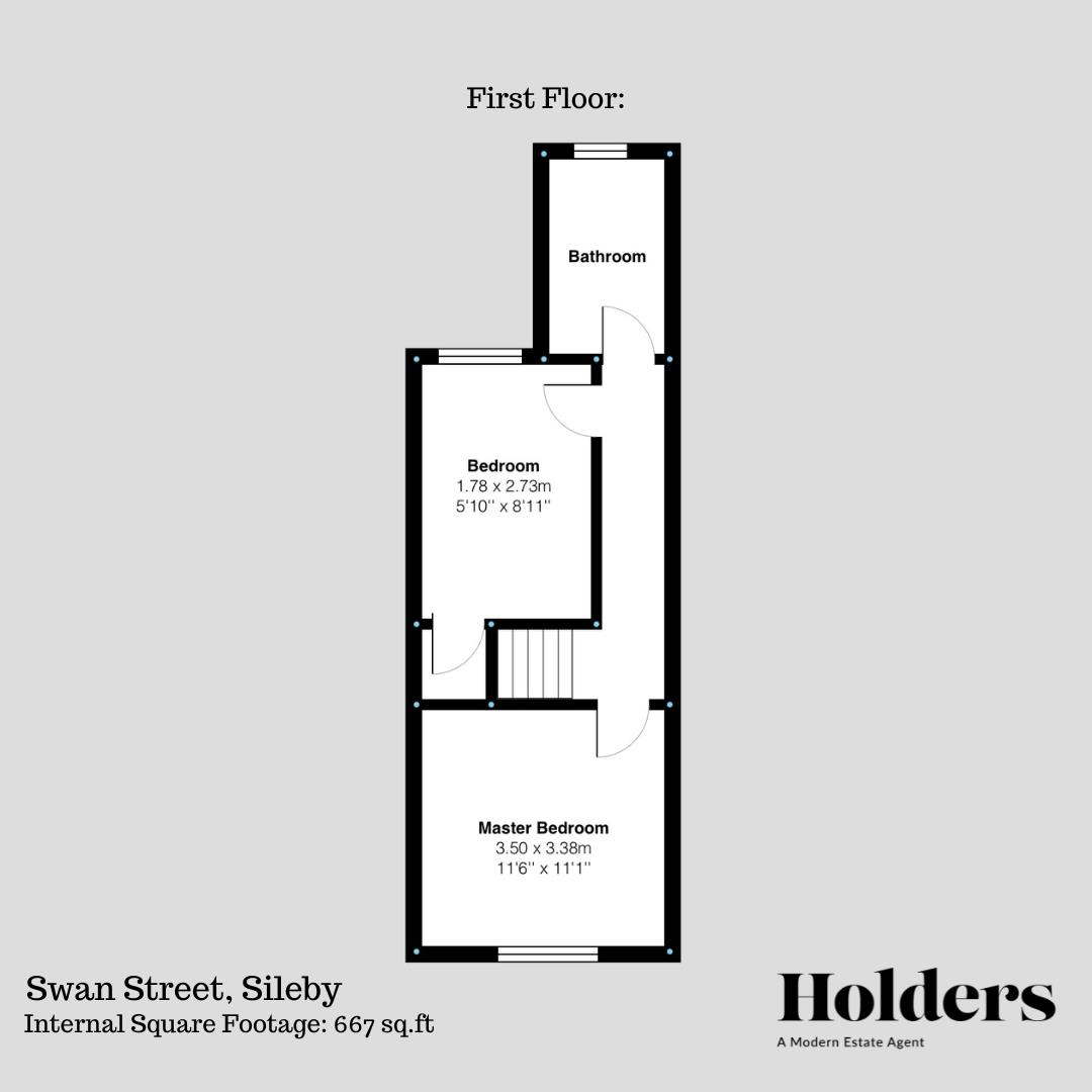 First Floor Floorplan for Swan Street, Sileby, Loughborough