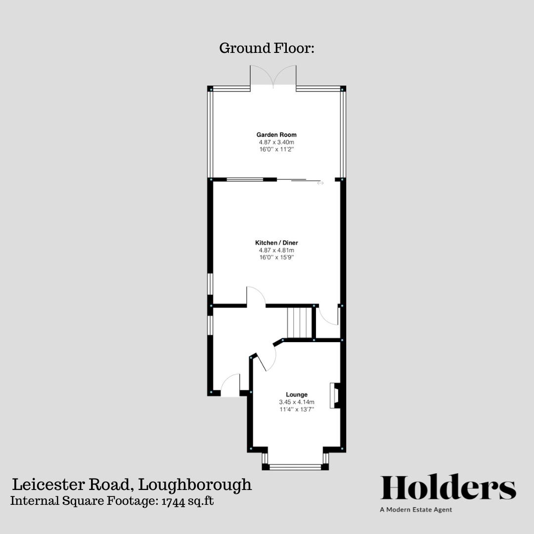Ground Floor Floorplan for Leicester Road, Loughborough