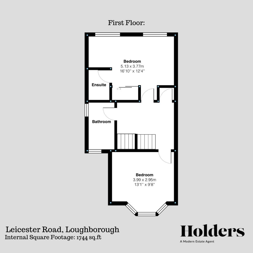 First Floor Floorplan for Leicester Road, Loughborough