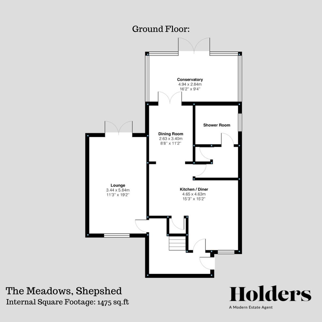 Ground Floor Floorplan for The Meadows, Shepshed, Loughborough