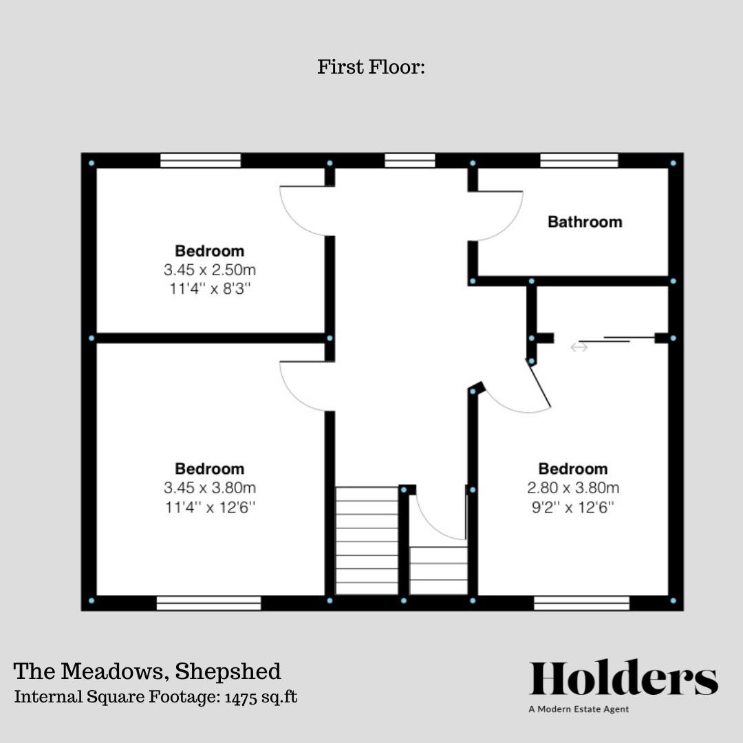 First Floor Floorplan for The Meadows, Shepshed, Loughborough
