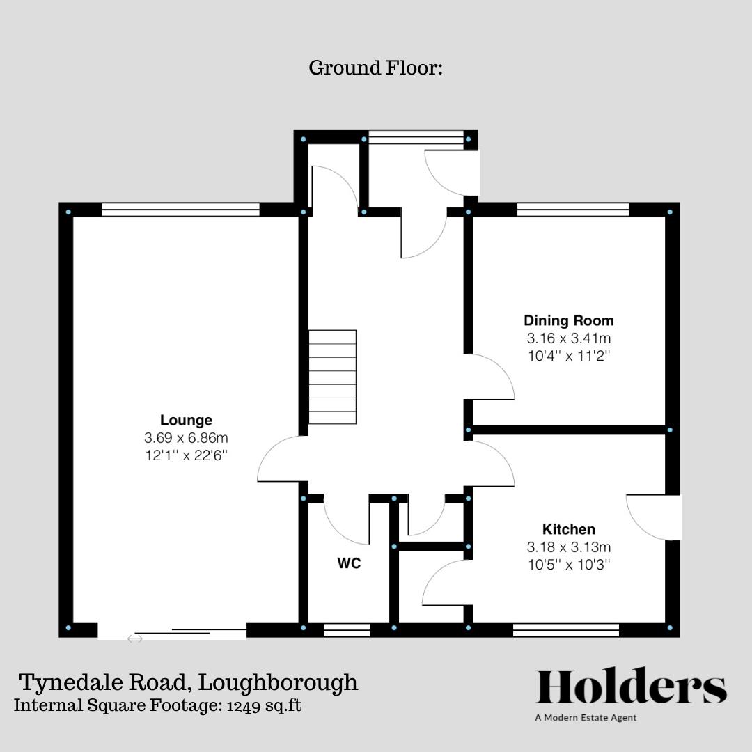 Ground Floor Floorplan for Tynedale Road, Loughborough