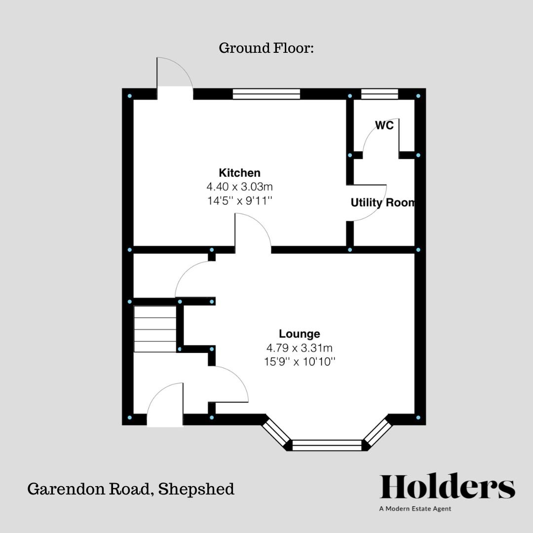Ground Floor Floorplan for Garendon Road, Shepshed, Loughborough