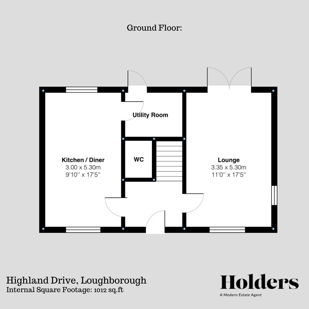 Ground Floor Floorplan for Highland Drive, Loughborough