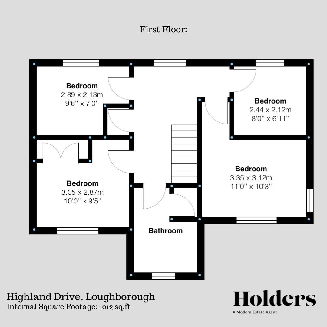 First Floor Floorplan for Highland Drive, Loughborough