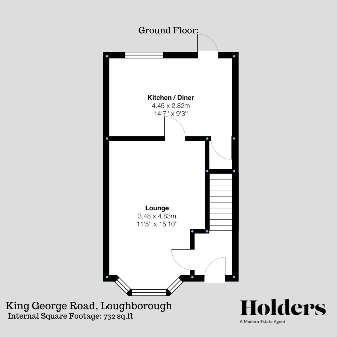 Ground Floor Floorplan for King George Road, Loughborough