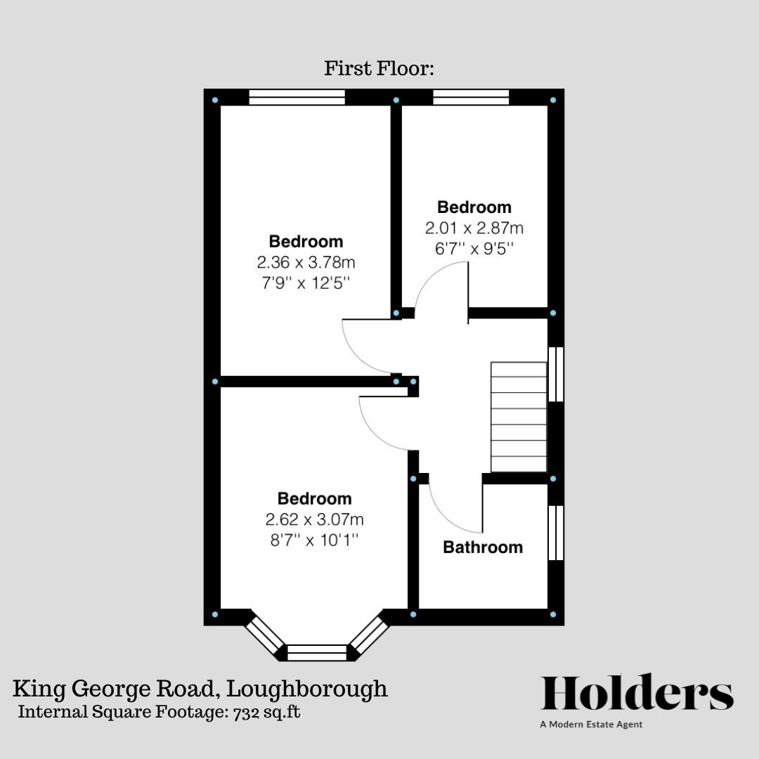 First Floor Floorplan for King George Road, Loughborough