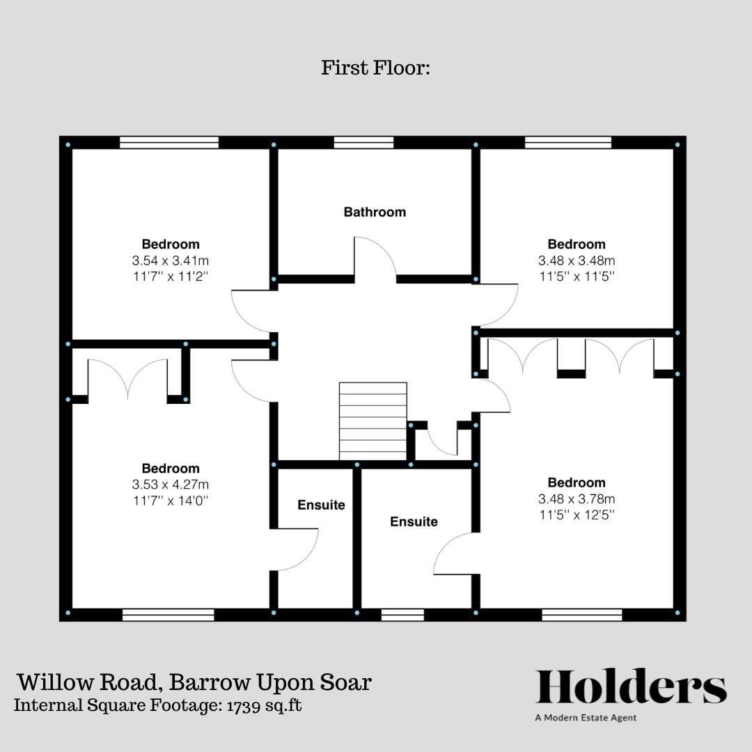 First Floor Floorplan for Willow Road, Barrow Upon Soar, Loughborough