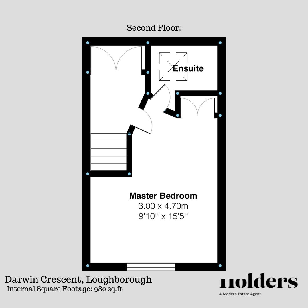 Second Floor Floorplan for Darwin Crescent, Loughborough