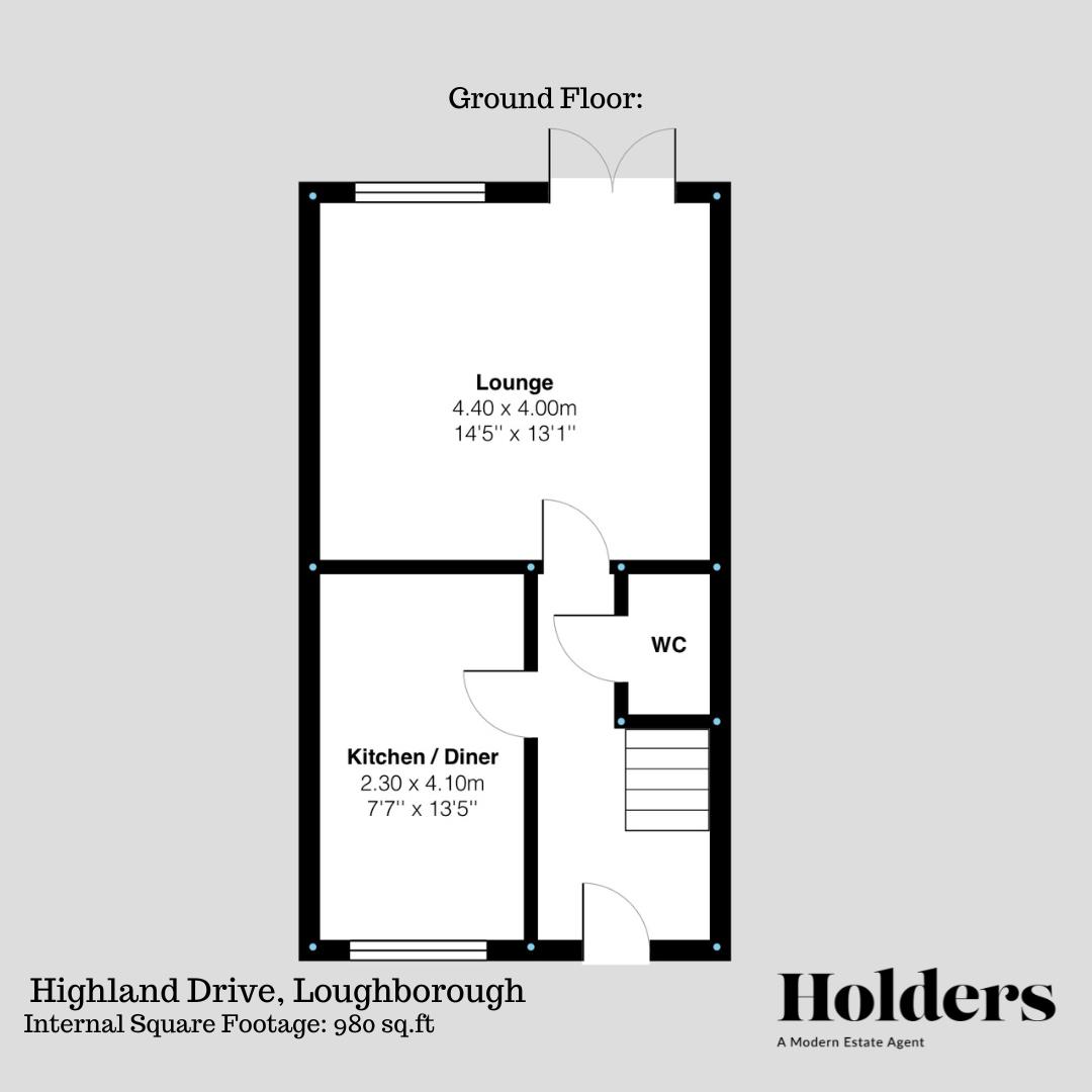 Ground Floor Floorplan for Highland Drive, Loughborough