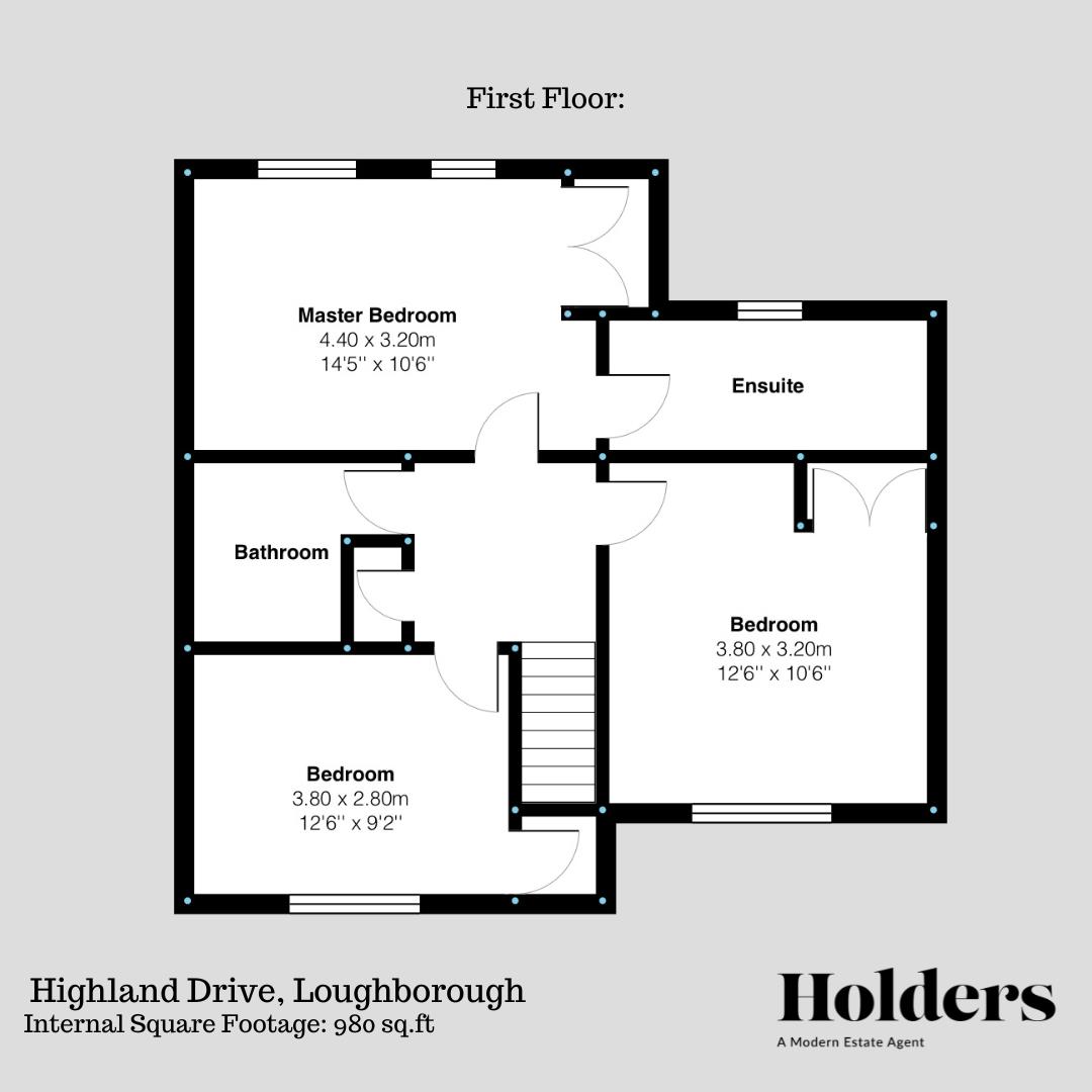First Floor Floorplan for Highland Drive, Loughborough