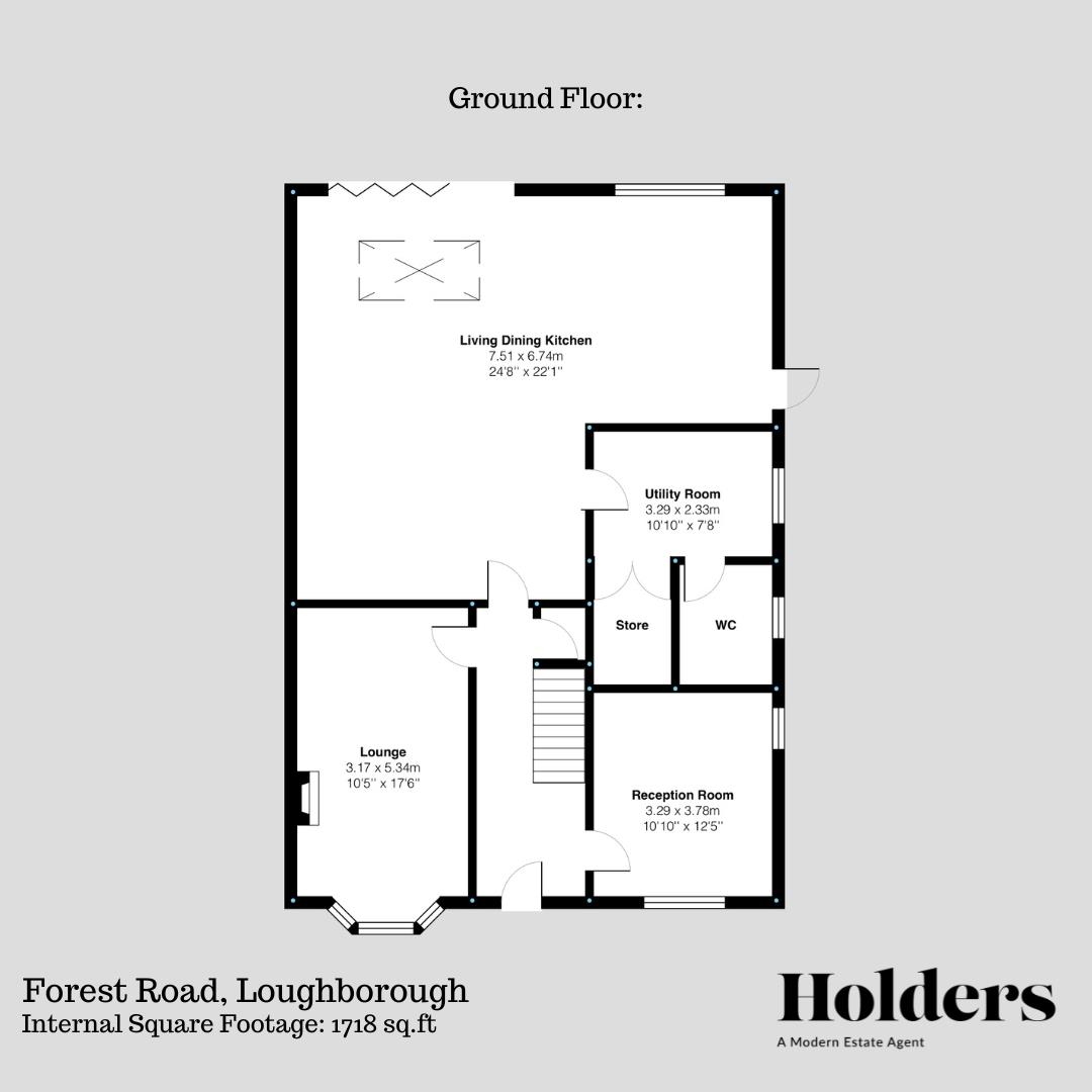Ground Floor Floorplan for Forest Road, Loughborough