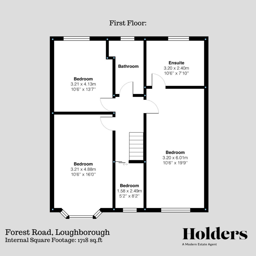 First Floor Floorplan for Forest Road, Loughborough