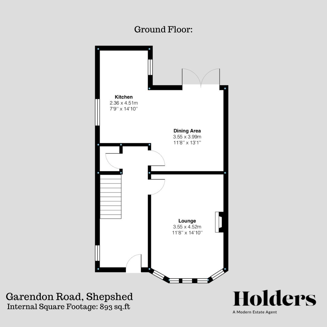 Ground Floor Floorplan for Garendon Road, Shepshed, Loughborough