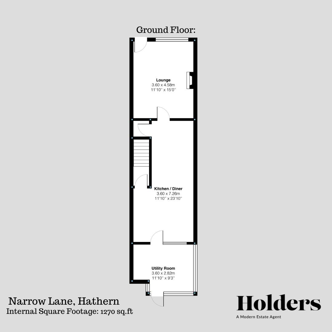Ground Floor Floorplan for Narrow Lane, Hathern, Loughborough