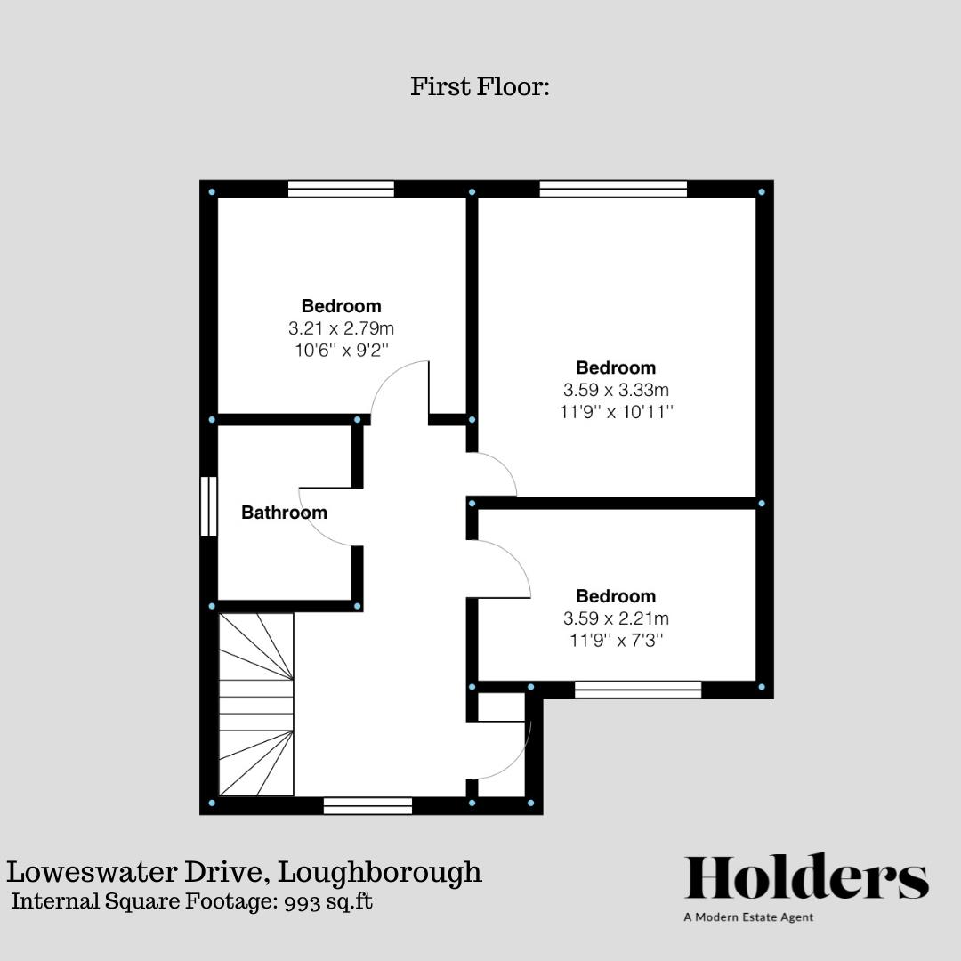 First Floor Floorplan for Loweswater Drive, Loughborough