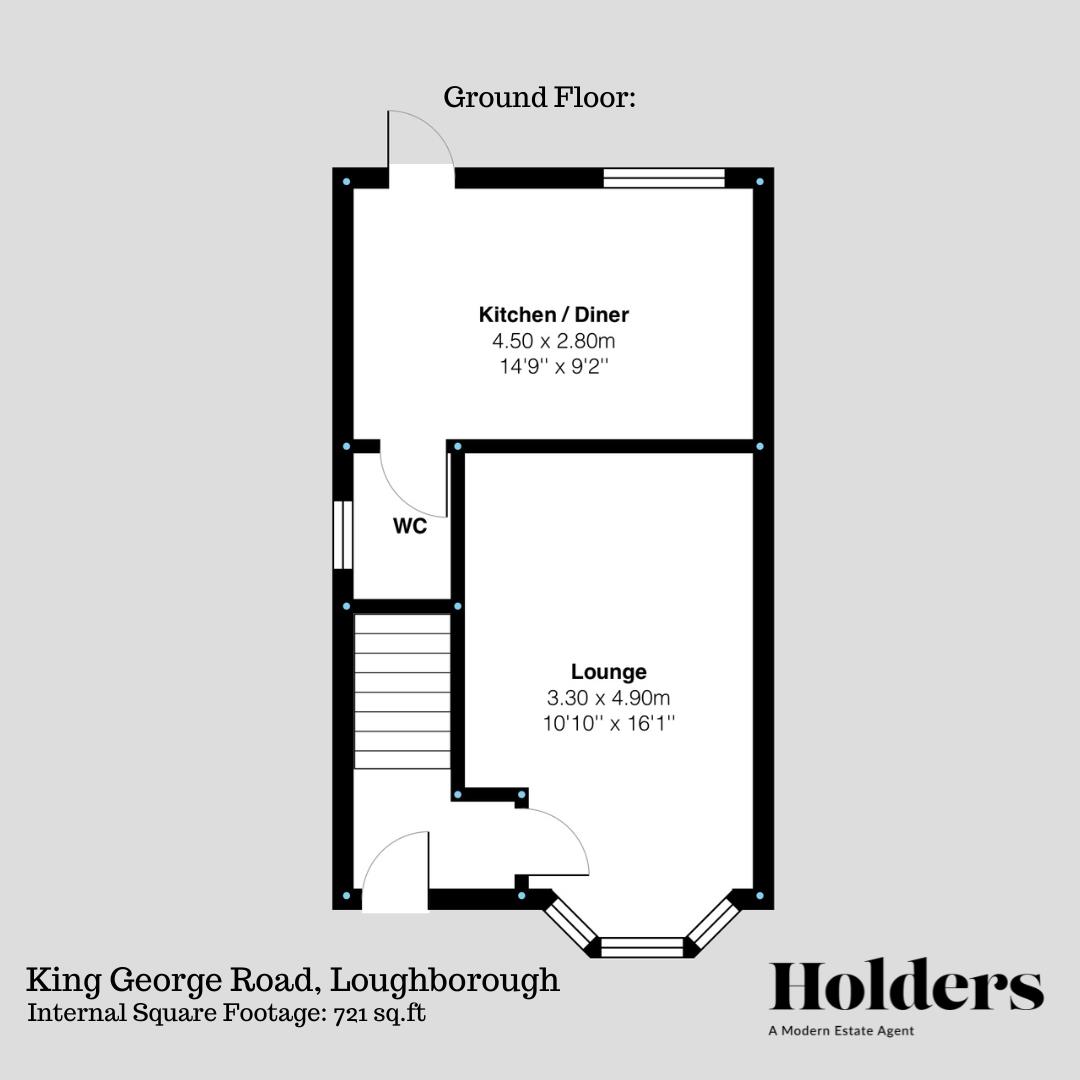 Ground Floor Floorplan for King George Road, Loughborough