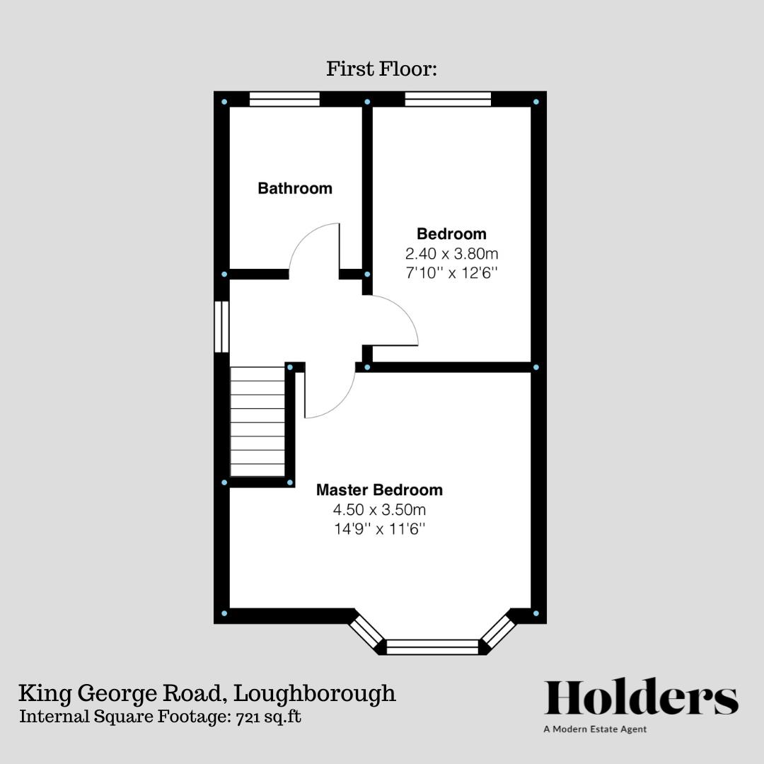 First Floor Floorplan for King George Road, Loughborough