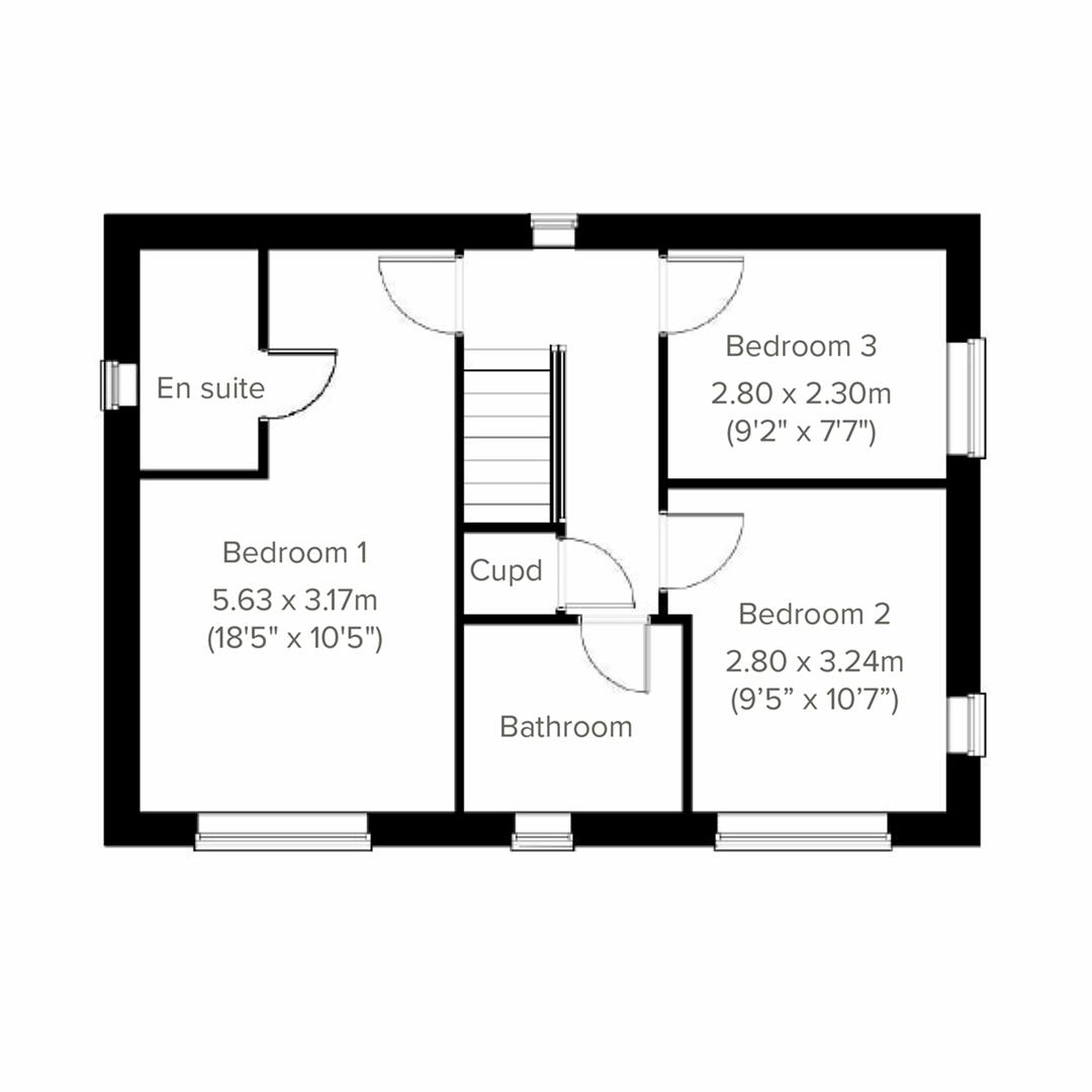 First Floor Floorplan for Woodington Drive, Loughborough